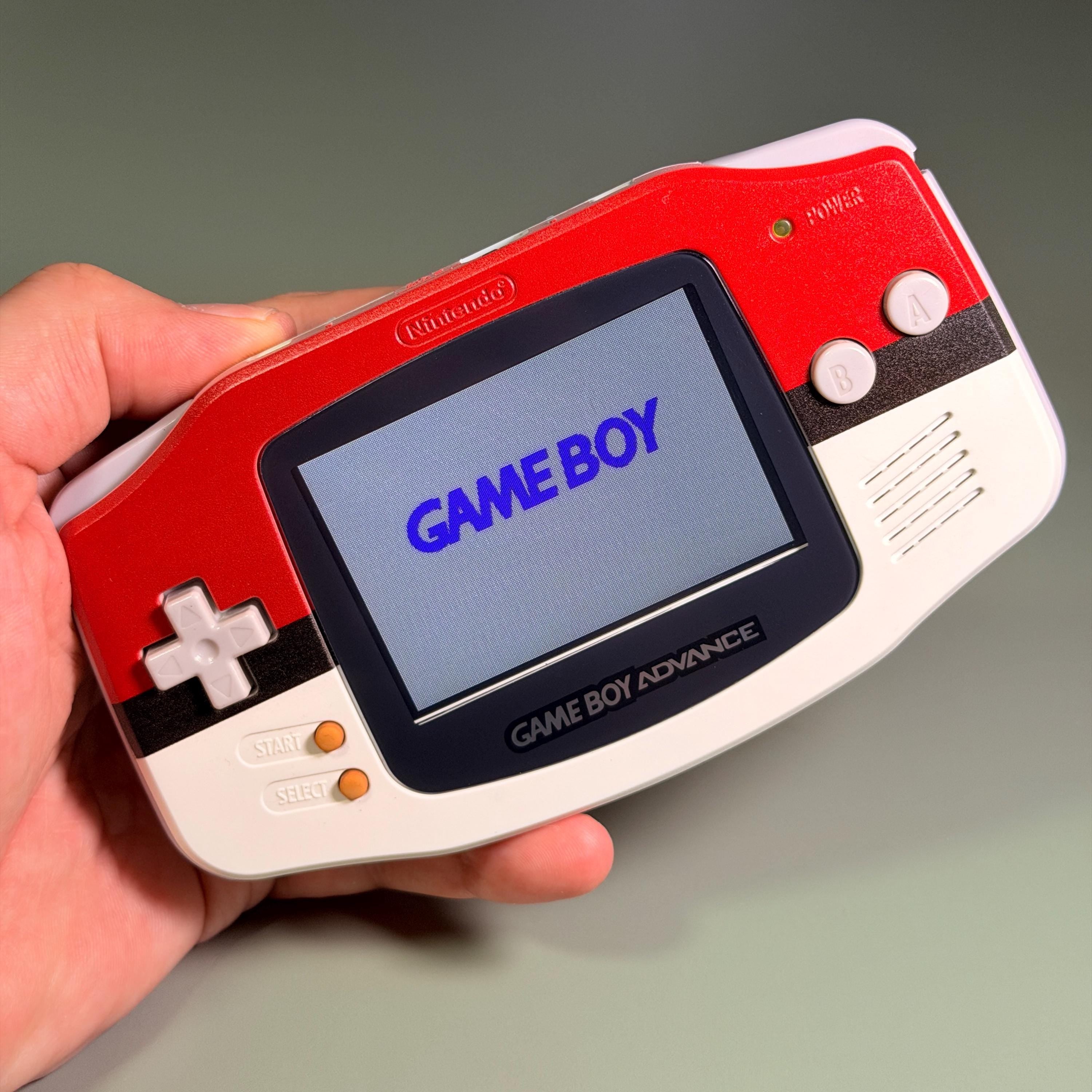 Game Boy Advance IPS Console | Red & White Shell | High-Resolution IPS | Modded