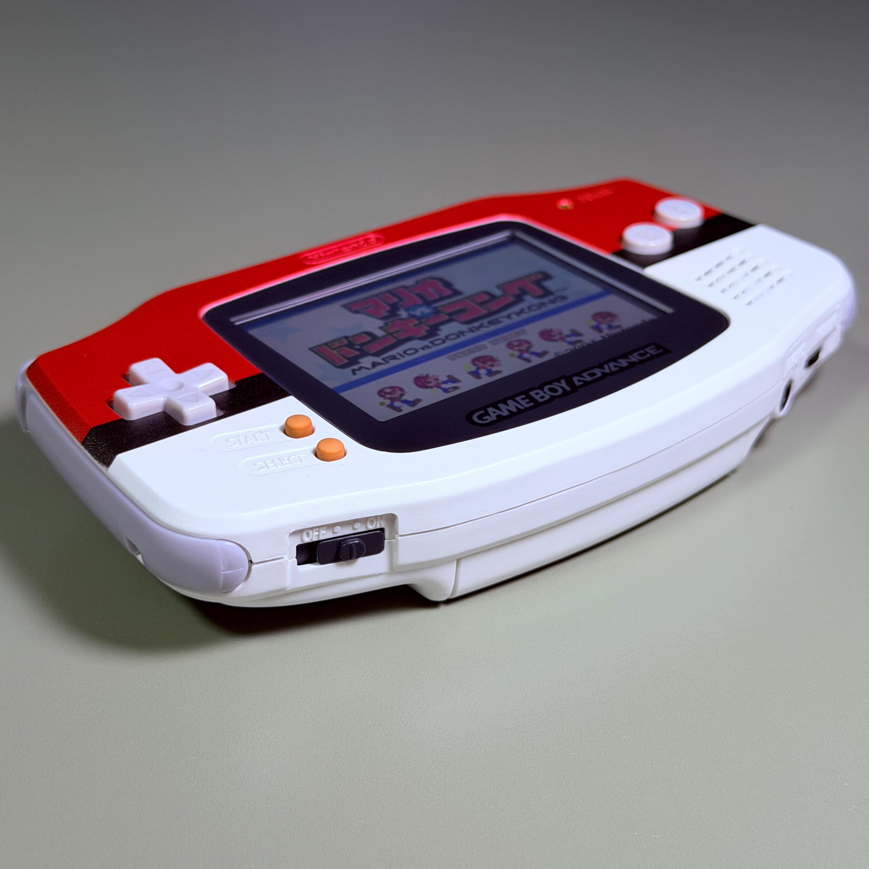 Game Boy Advance IPS Console | Red & White Shell | High-Resolution IPS | Modded