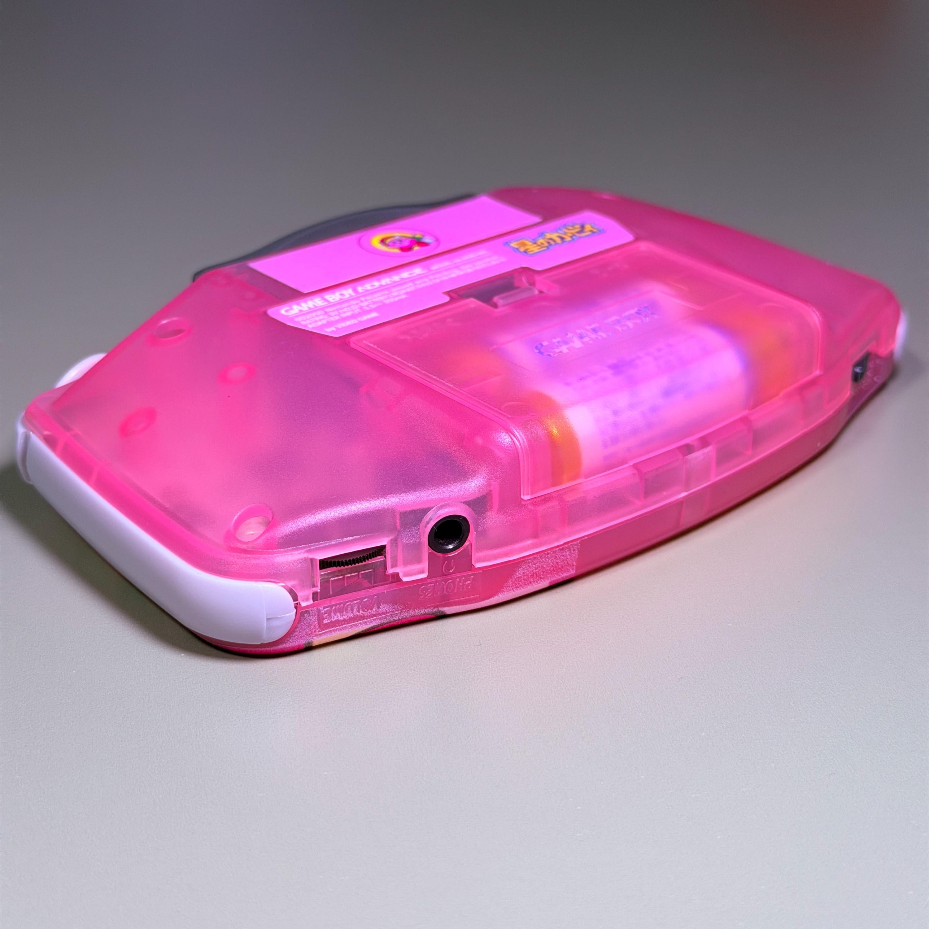 Game Boy Advance IPS Console | Transparent Pink Shell | High-Resolution IPS | Modded