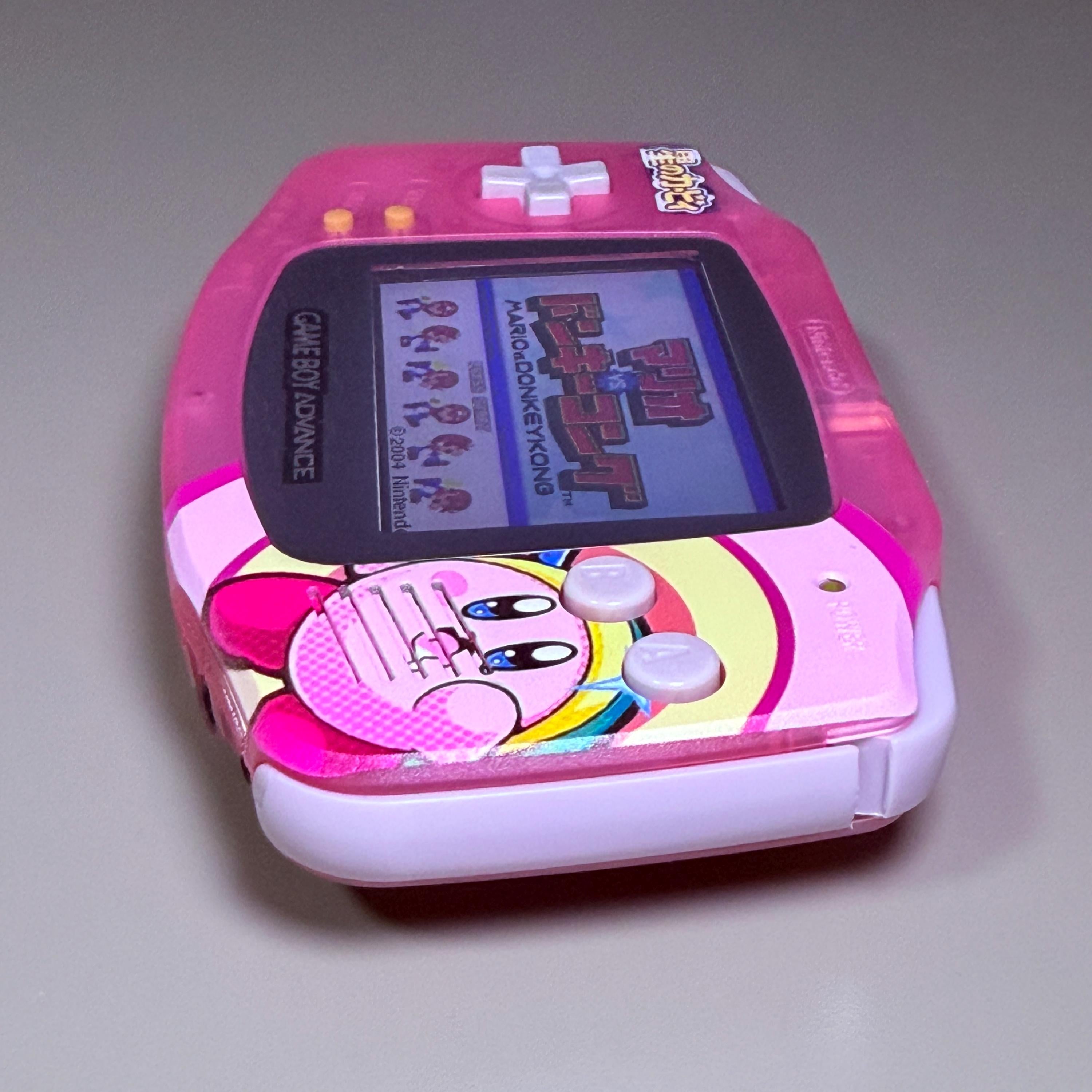 Game Boy Advance IPS Console | Transparent Pink Shell | High-Resolution IPS | Modded
