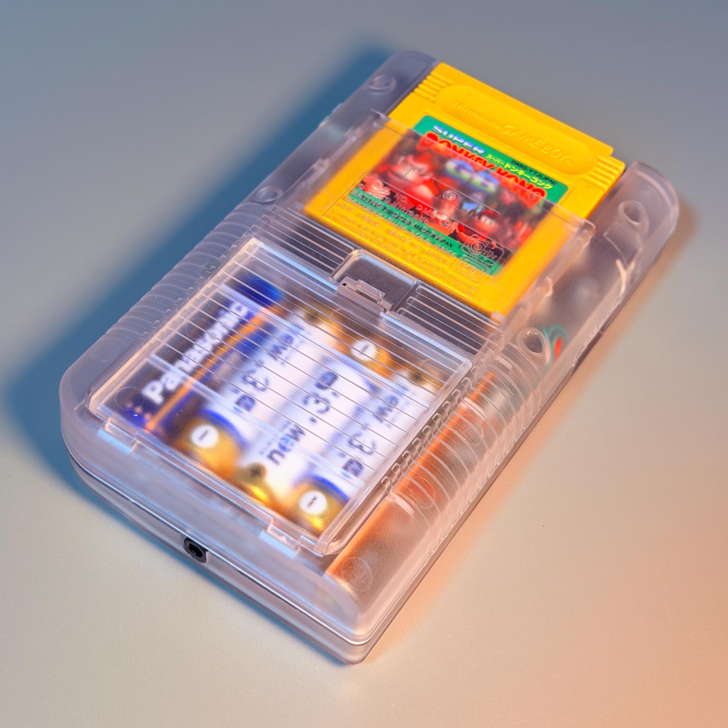 Original Game Boy IPS Console | Transparent Shell | 2.45" High-Brightness IPS | Modded