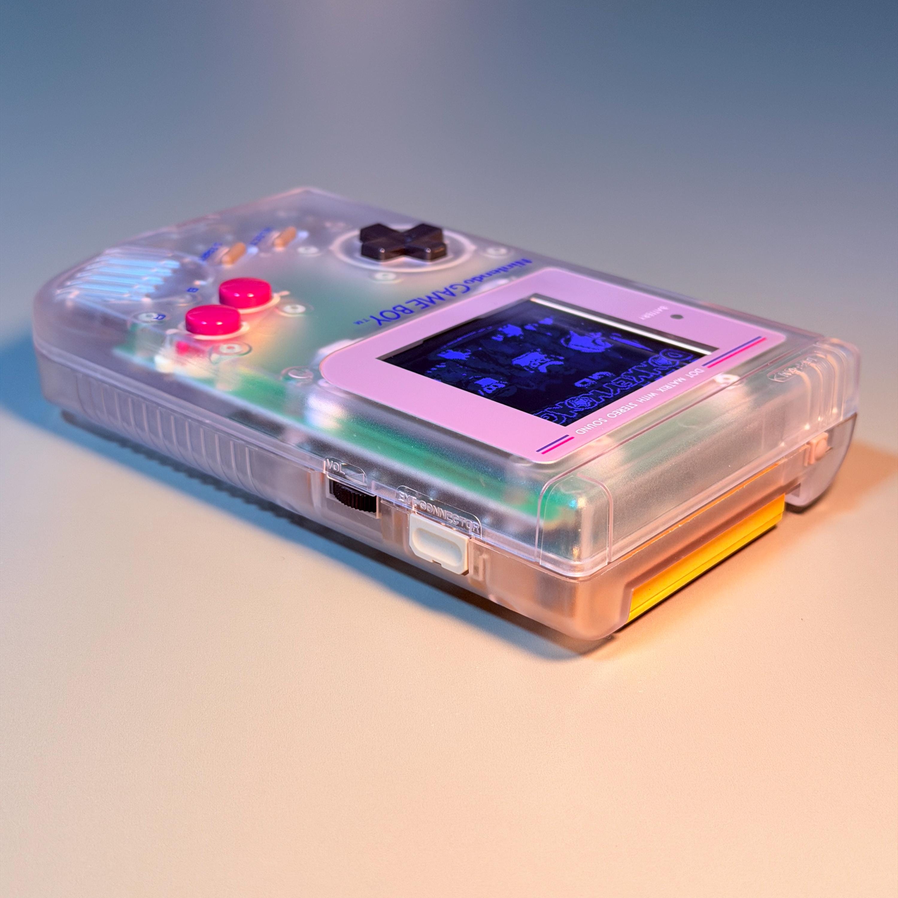 Original Game Boy IPS Console | Transparent Shell | 2.45" High-Brightness IPS | Modded