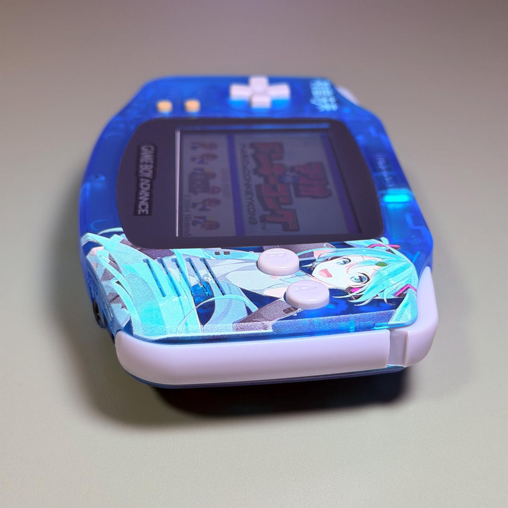 Game Boy Advance IPS Console | Transparent Blue Shell | High-Resolution IPS | Modded