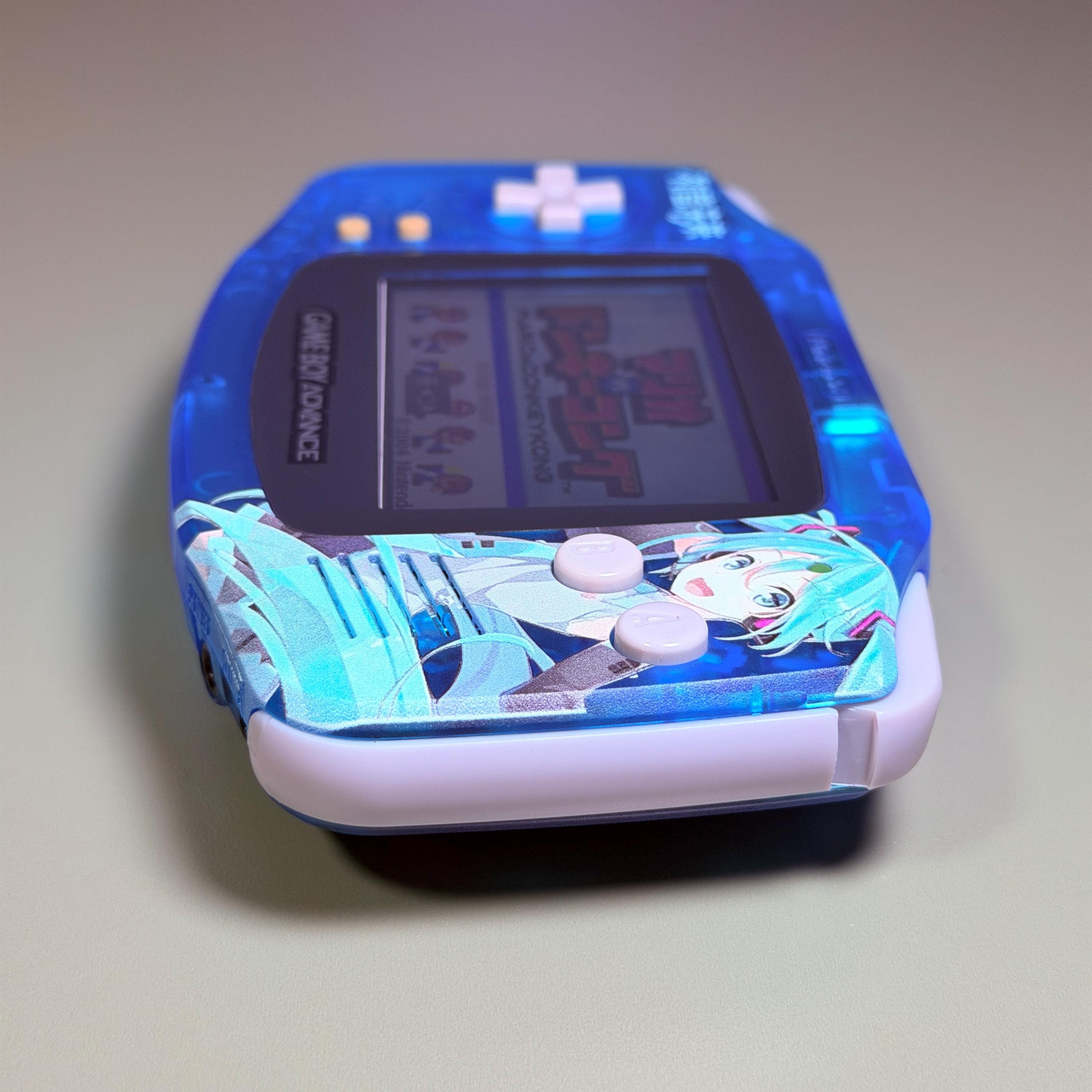 Game Boy Advance IPS Console | Transparent Blue Shell | High-Resolution IPS | Modded