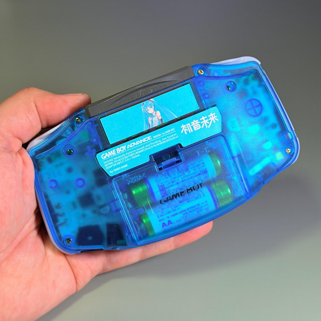 Game Boy Advance IPS Console | Transparent Blue Shell | High-Resolution IPS | Modded