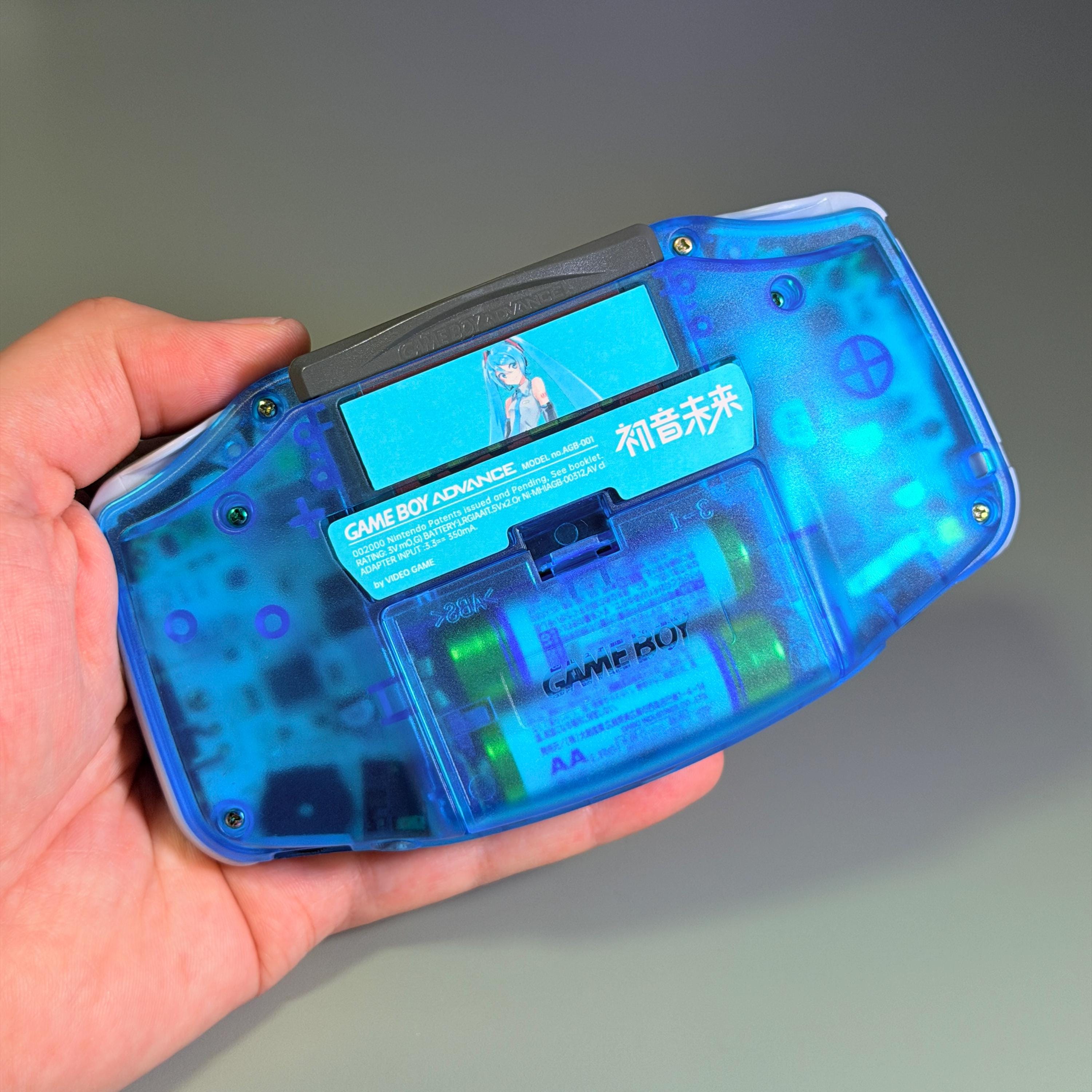 Game Boy Advance IPS Console | Transparent Blue Shell | High-Resolution IPS | Modded