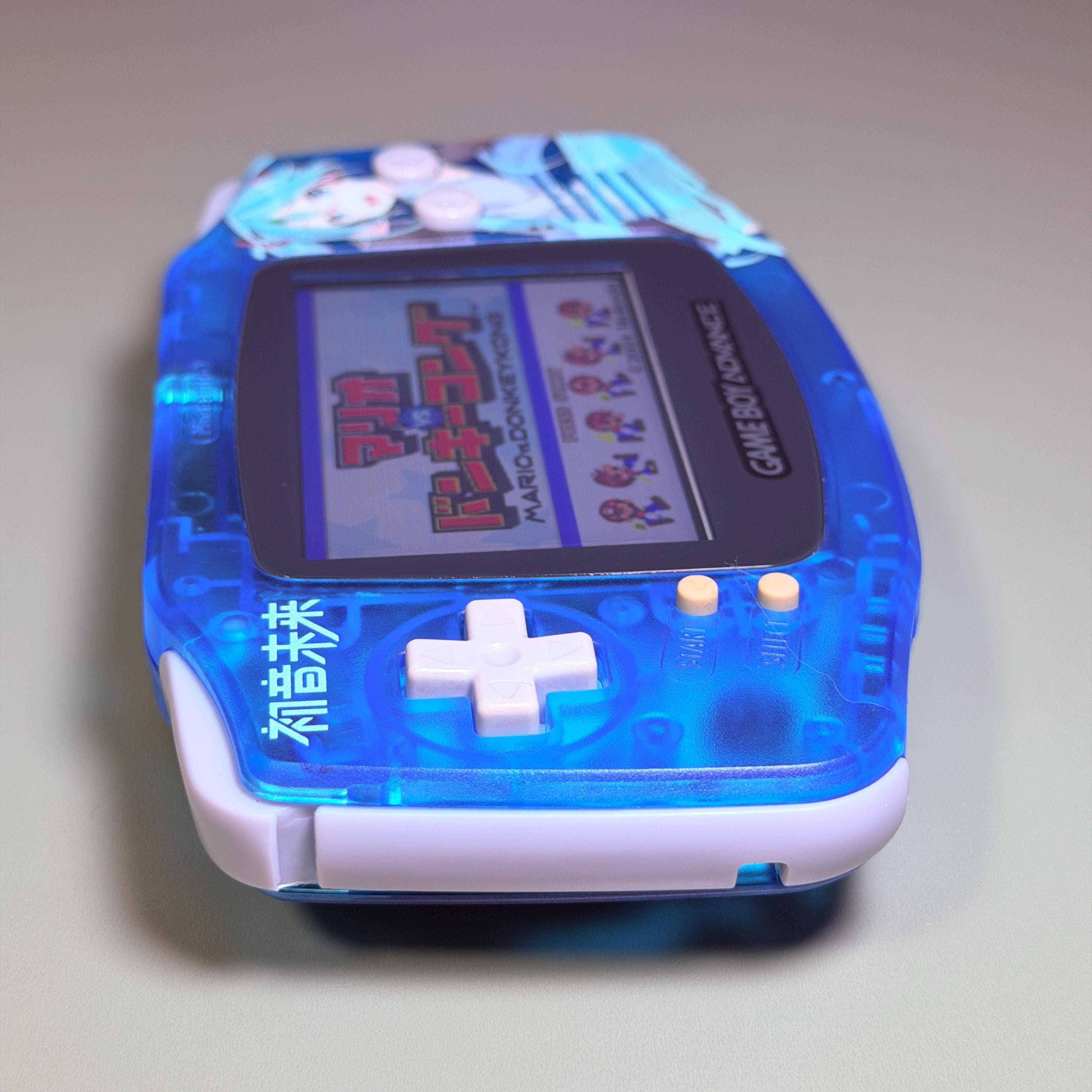 Game Boy Advance IPS Console | Transparent Blue Shell | High-Resolution IPS | Modded