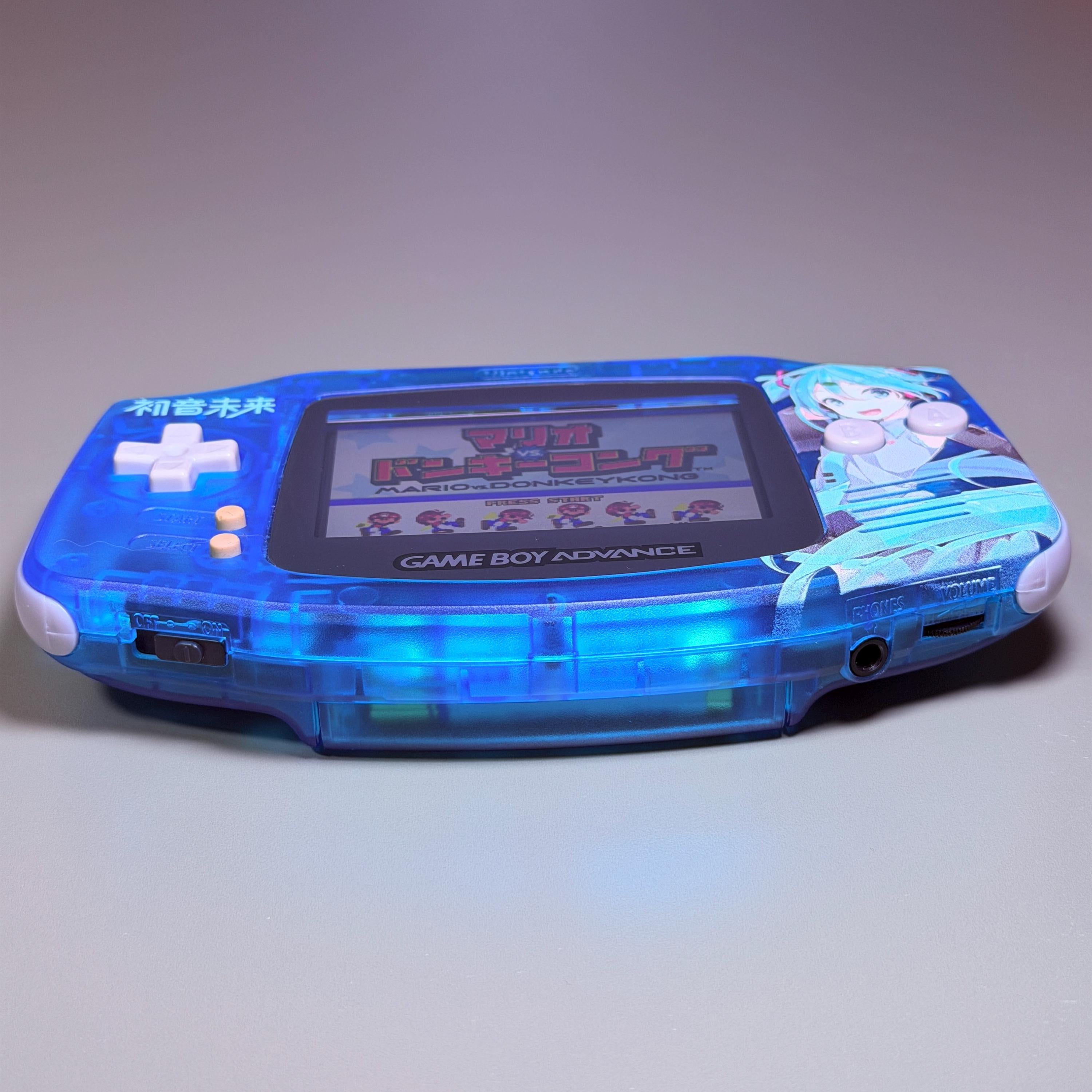 Game Boy Advance IPS Console | Transparent Blue Shell | High-Resolution IPS | Modded