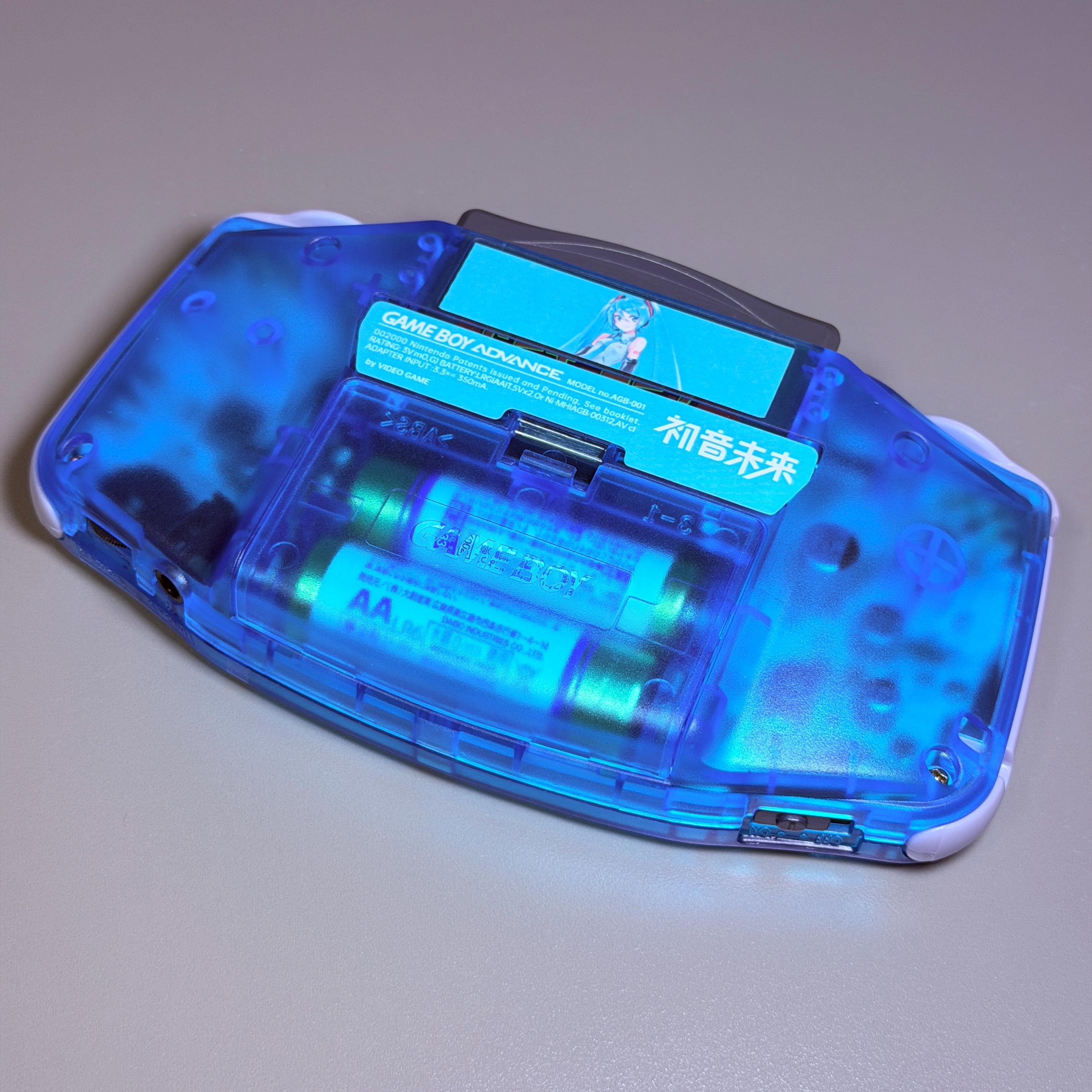 Game Boy Advance IPS Console | Transparent Blue Shell | High-Resolution IPS | Modded