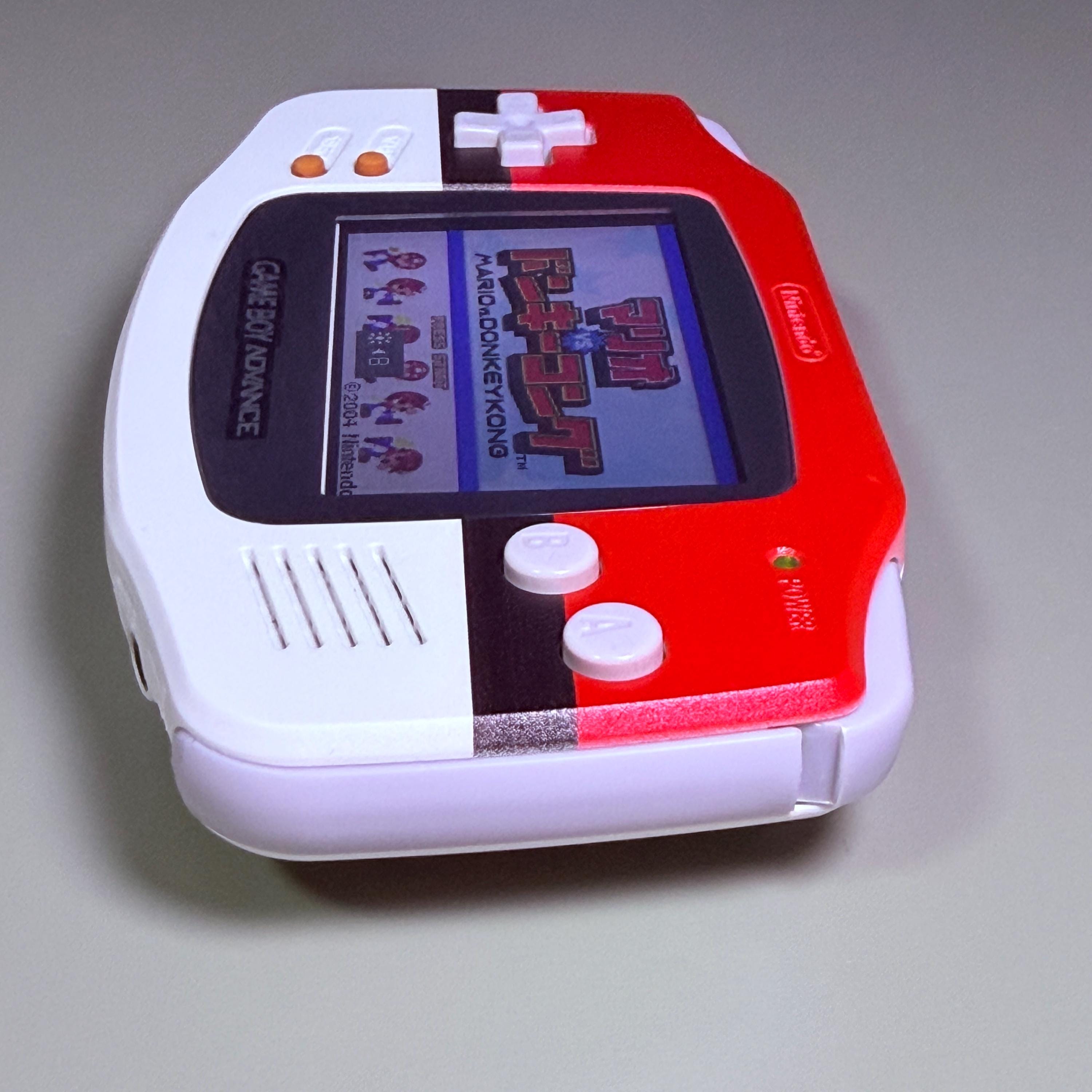 Game Boy Advance IPS Console | Red & White Shell | High-Resolution IPS | Modded