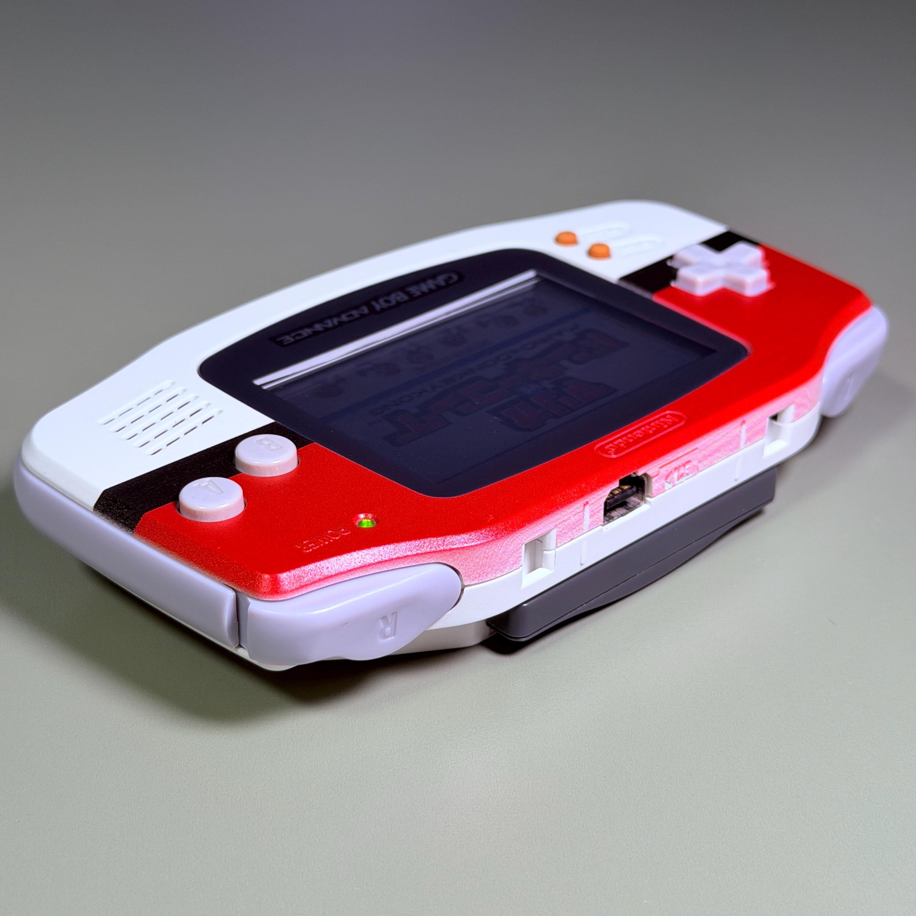Game Boy Advance IPS Console | Red & White Shell | High-Resolution IPS | Modded