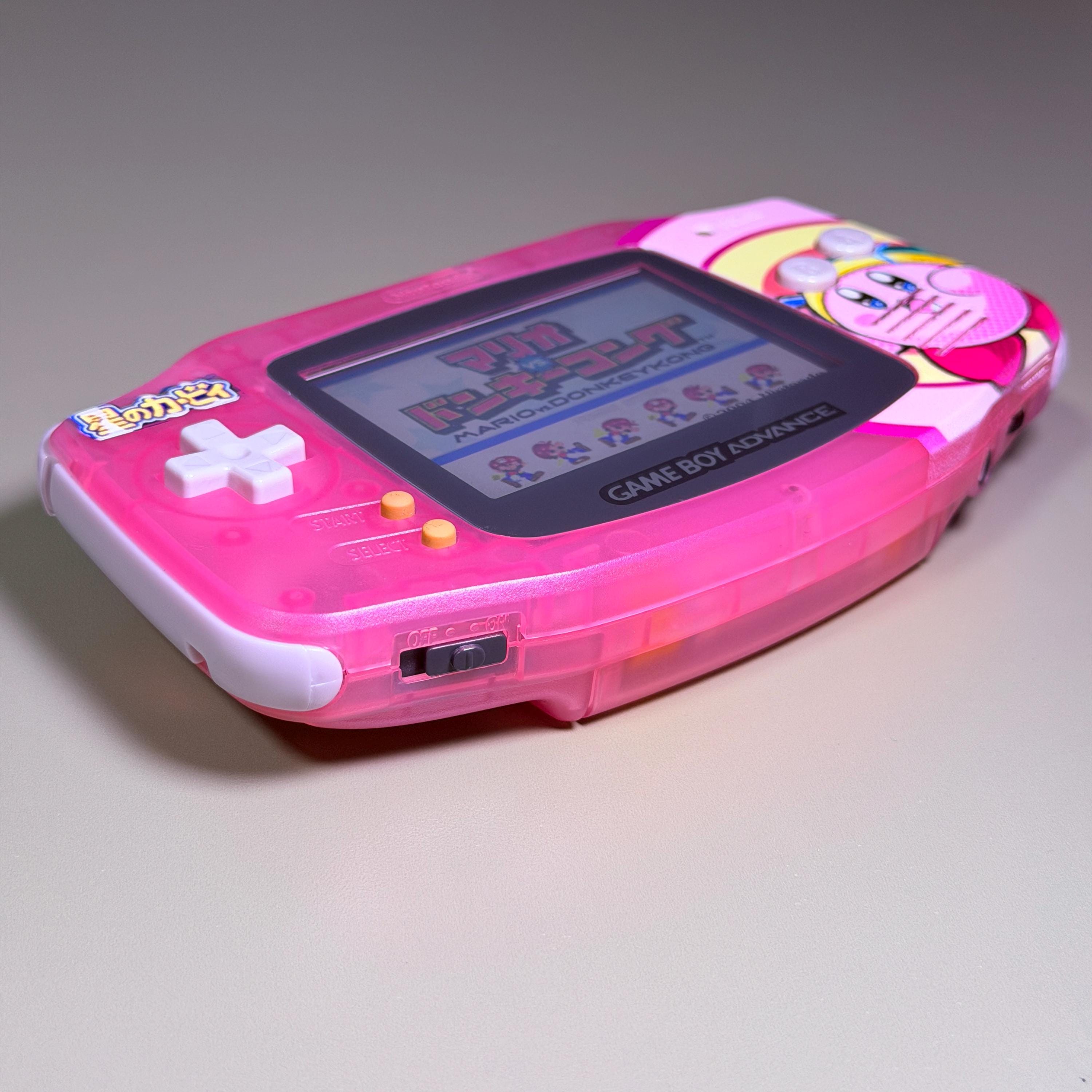 Game Boy Advance IPS Console | Transparent Pink Shell | High-Resolution IPS | Modded