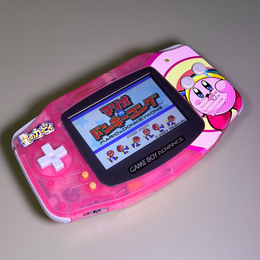 Game Boy Advance IPS Console | Transparent Pink Shell | High-Resolution IPS | Modded