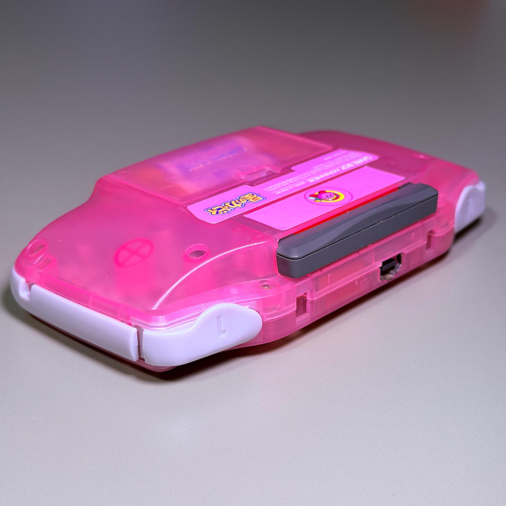 Game Boy Advance IPS Console | Transparent Pink Shell | High-Resolution IPS | Modded