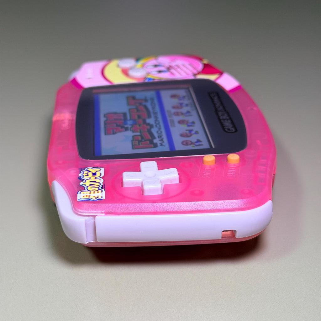 Game Boy Advance IPS Console | Transparent Pink Shell | High-Resolution IPS | Modded