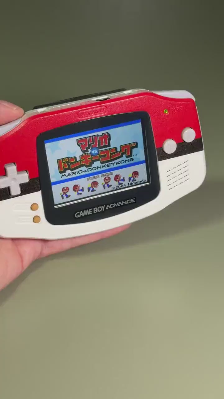 Game Boy Advance IPS Console | Red & White Shell | High-Resolution IPS | Modded