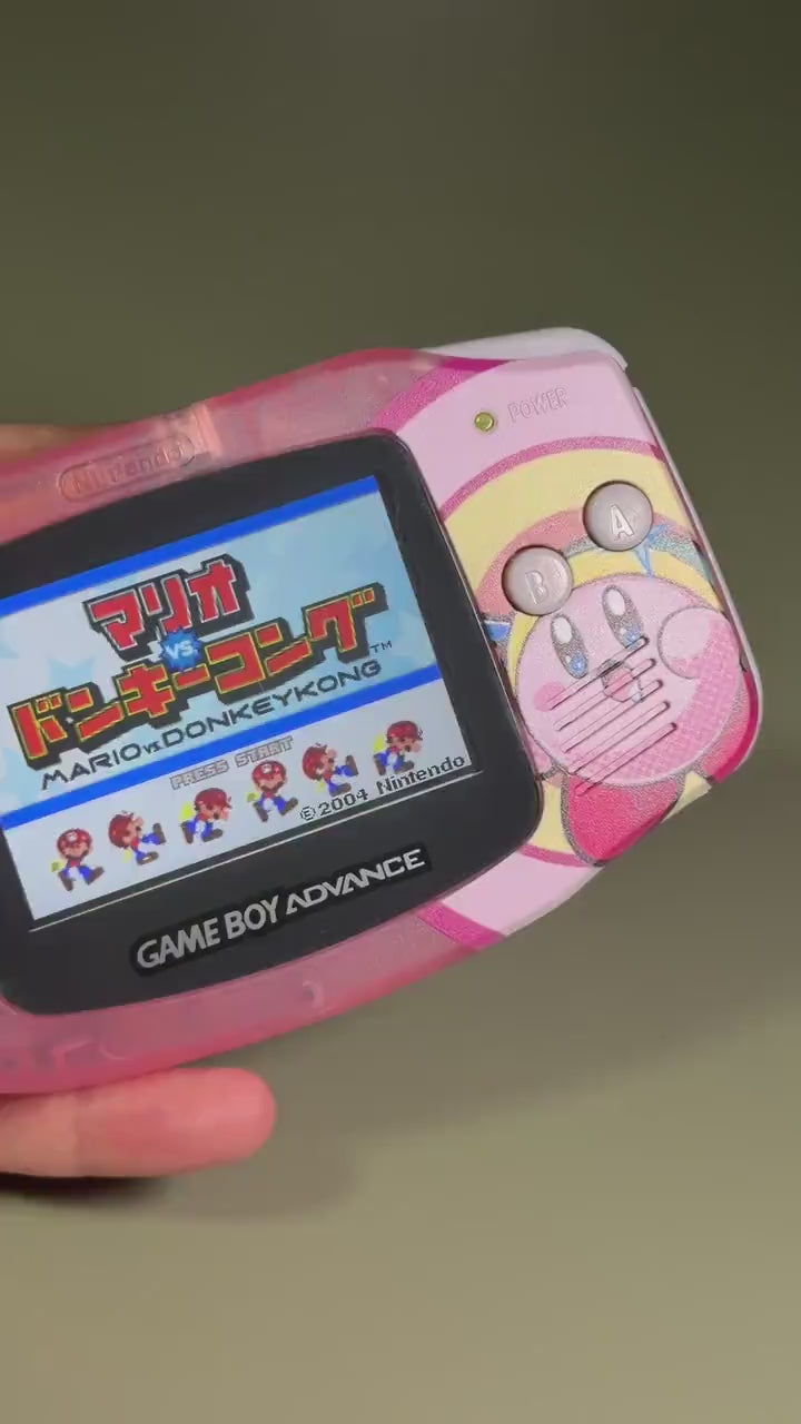 Game Boy Advance IPS Console | Transparent Pink Shell | High-Resolution IPS | Modded
