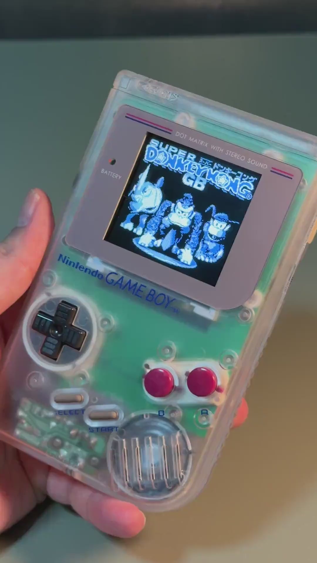 Original Game Boy IPS Console | Transparent Shell | 2.45" High-Brightness IPS | Modded