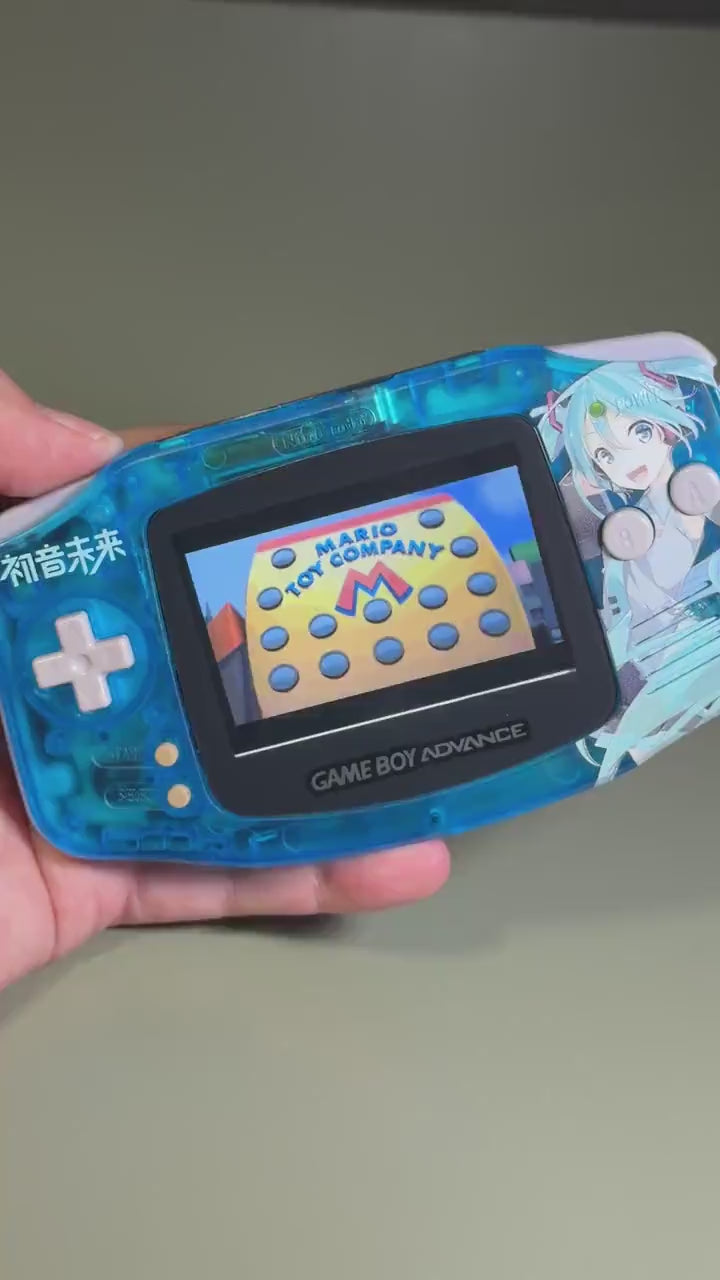 Game Boy Advance IPS Console | Transparent Blue Shell | High-Resolution IPS | Modded